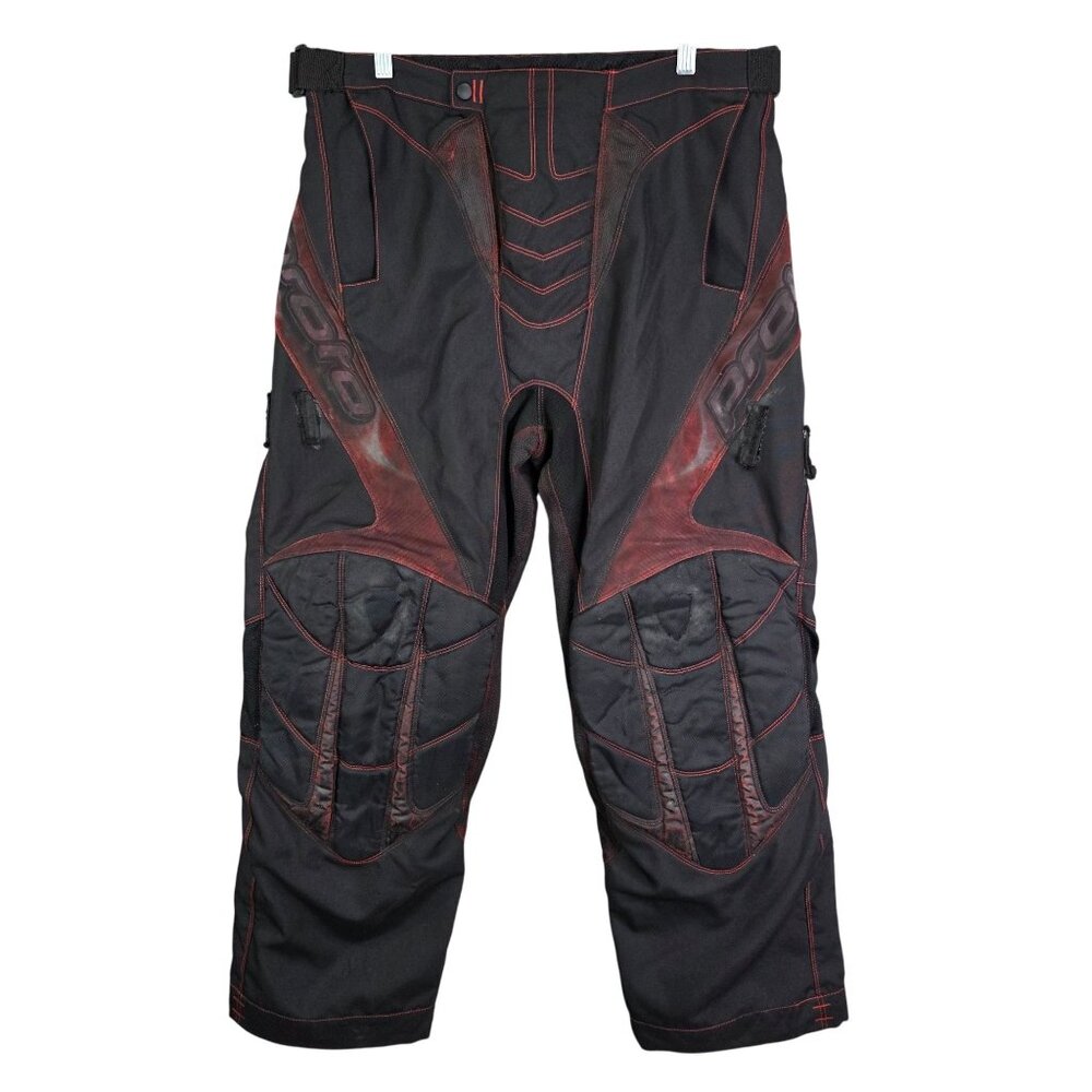 Mens Proto Paintball Pants Black & Red Durable Tactical Gear Adjustable Waist M